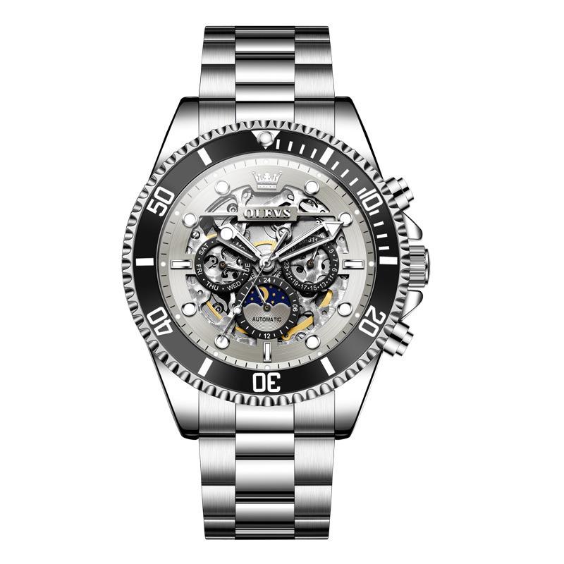 Oulisi Herren Automatikuhr - Lao-Stil, Wasserdicht, Multifunktionales Design