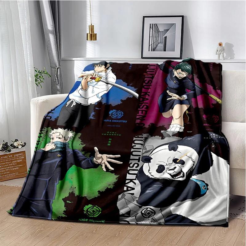 Cartoon Anime Jujutsu Kaisen Throws Blanket Kid Super Soft Blankt for Travel Couch Sofa Picnic Bed Flannel Blanket Birthday Gift