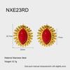 ins retro resin sunflower horse eye earrings earrings plated with 18K gold stainless steel high-end jewelry women