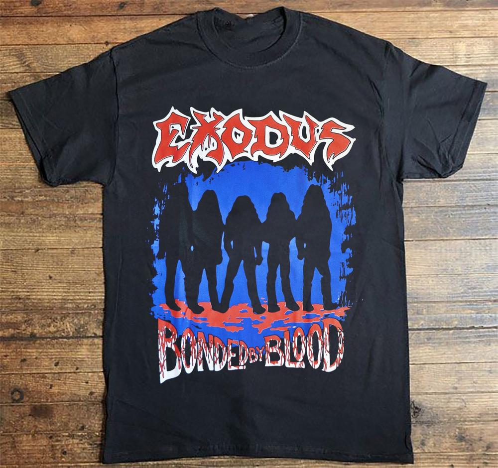 EXODUS Связанные Кровью Футболка Подарок Для Фаната Редкая Черная Все Размеры YA80 Унисекс Футболка S