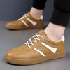[Baseconet] Leather Casual Shoes, Soft Leather, Platform Sole, Lightweight Cushioning, Suitable for Commuting and School (BROWN, Adult, 26.5 cm, Measu