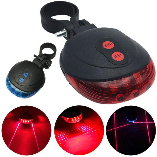 Terrengsykkel bakre hale varsel LED-lyslampe 5 Bike Cycle Flash Mode