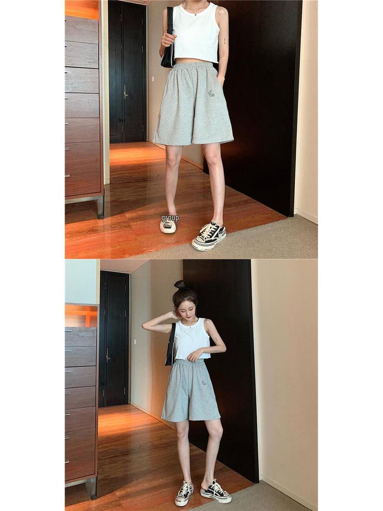 Women's High-Waist Korean Style Casual Summer Shorts - 2024 Trend for Yoga, Home, & Sports