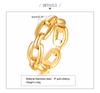 Thick Cable Chain Ring for Women , Stainless Steel Link Rings, Gold Color Stacking Statement Minimalist Jewelry
