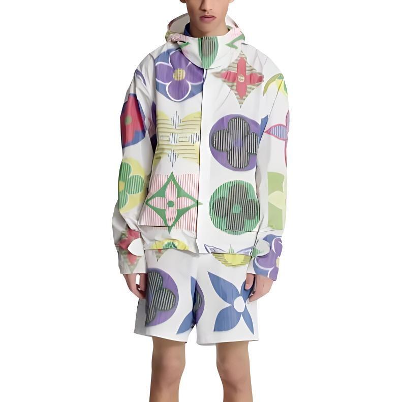 Louis Vuitton Colorful Jumbo Monogram Windbreaker Rain Coat 1A7XJ