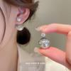 Faux Pearl Two-sided Shell Zircon Earring Elegant Fashion Women Shiny Crystal Imitation Pearl Handmade Earrings Party Jewelry Gift