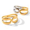 Women's open bangle, non-fading jewelry, niche design color-block bracelet, titanium steel wristwear