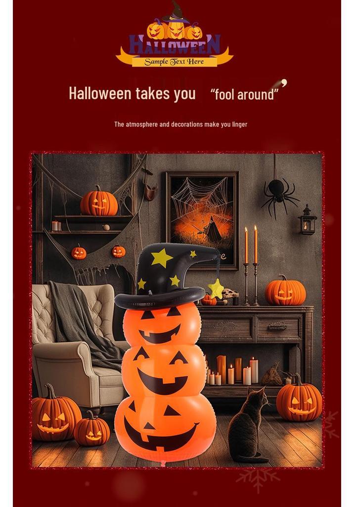 Halloween Christmas Inflatable Pumpkin Ghost Tumbler for Bar or Kindergarten Decor with Balloons