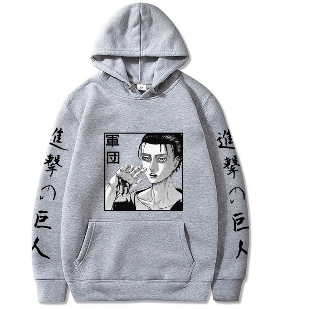 Harajuku Anime Attack On Titan Eren Jaeger Eyes Manga Print Hoodies Sweatshirt Casual Streetwear Cartoon Hoodies Sweatshirt