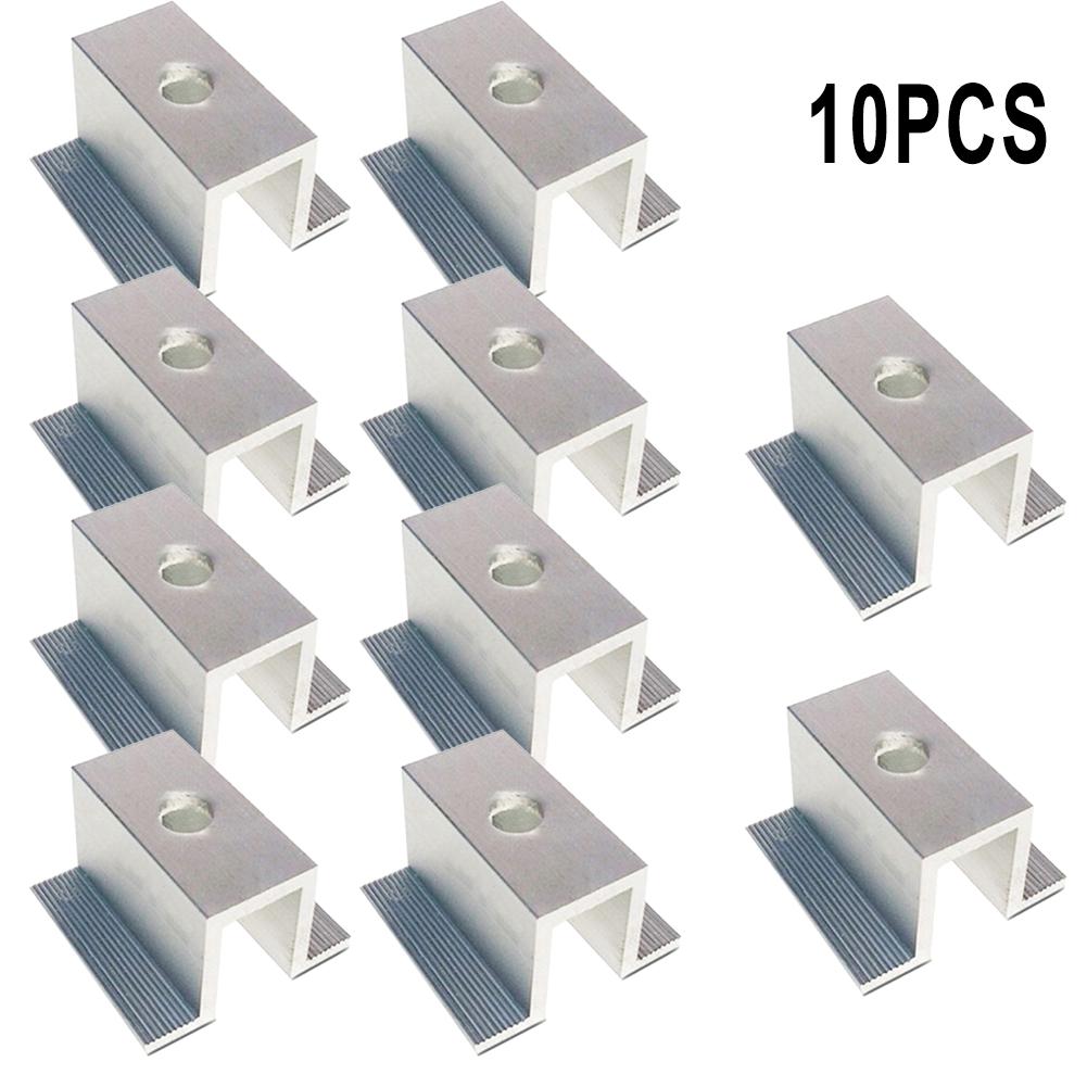 4/10Pcs Solar Middle Clamp PV For Frame Aluminum Alloy Solar Panel Pressure Block Solar Photovoltaic Bracket For Frame Modules