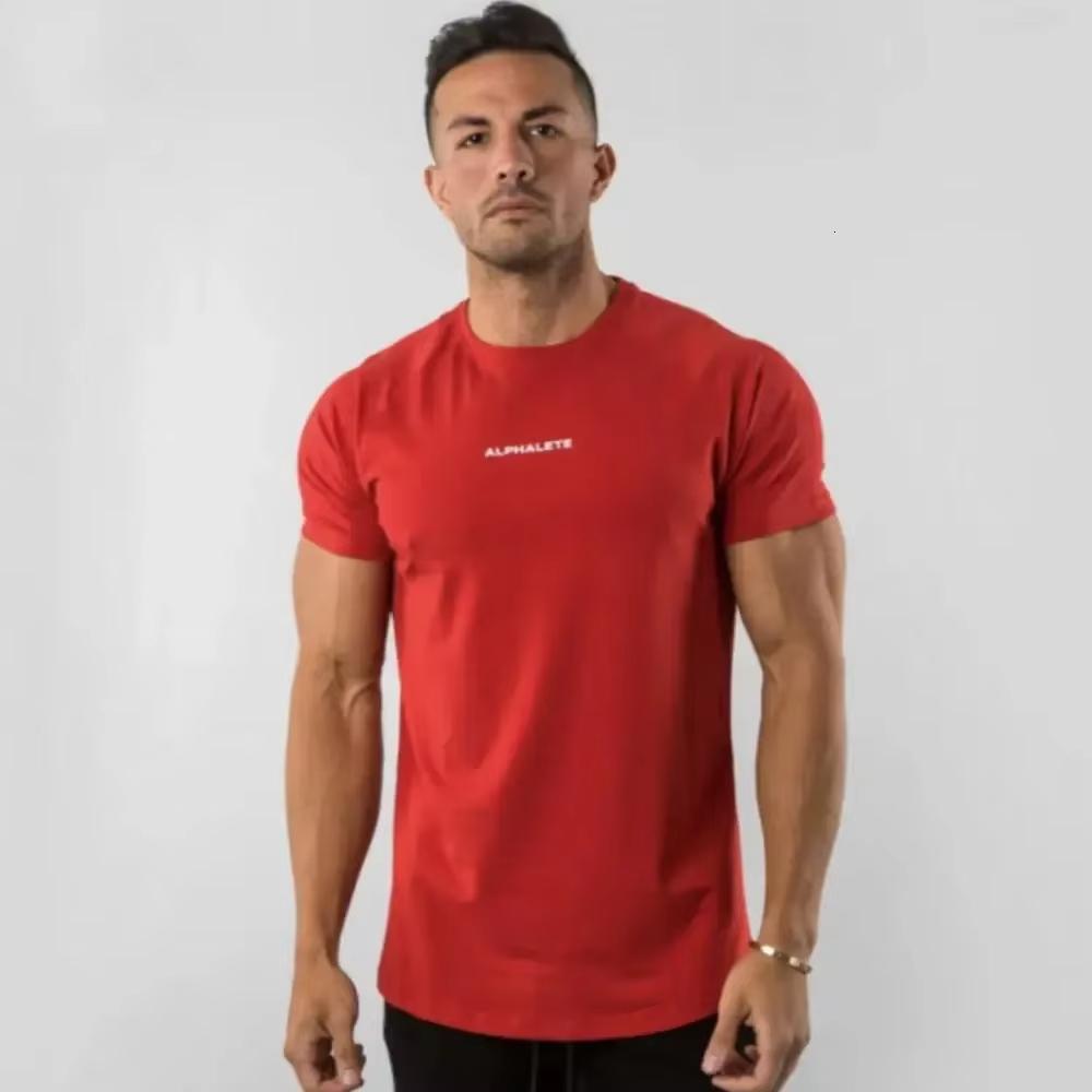 2026 Retro Mens Slim Fit Cotton Muscle Fit T Shirts for Fitness Bodybuilding and Sport Training Summer Casual Clothing