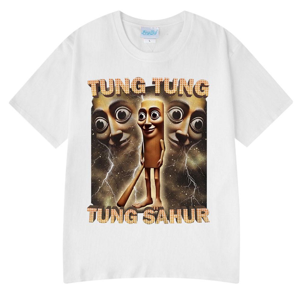 Tung Tung Tung Sahur Lustiges Baseballschläger Meme T-Shirt Herren Kleidung Mode Humor Stil T-Shirts Unisex Sommer O-Ausschnitt Oberteile T-Shirt