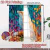 2pcs, 2D FLAT PRINTING Curtains (Without Rod) Autumn Fox(3) Holiday Printed Curtains Versatile Polyester Curtains Decorations