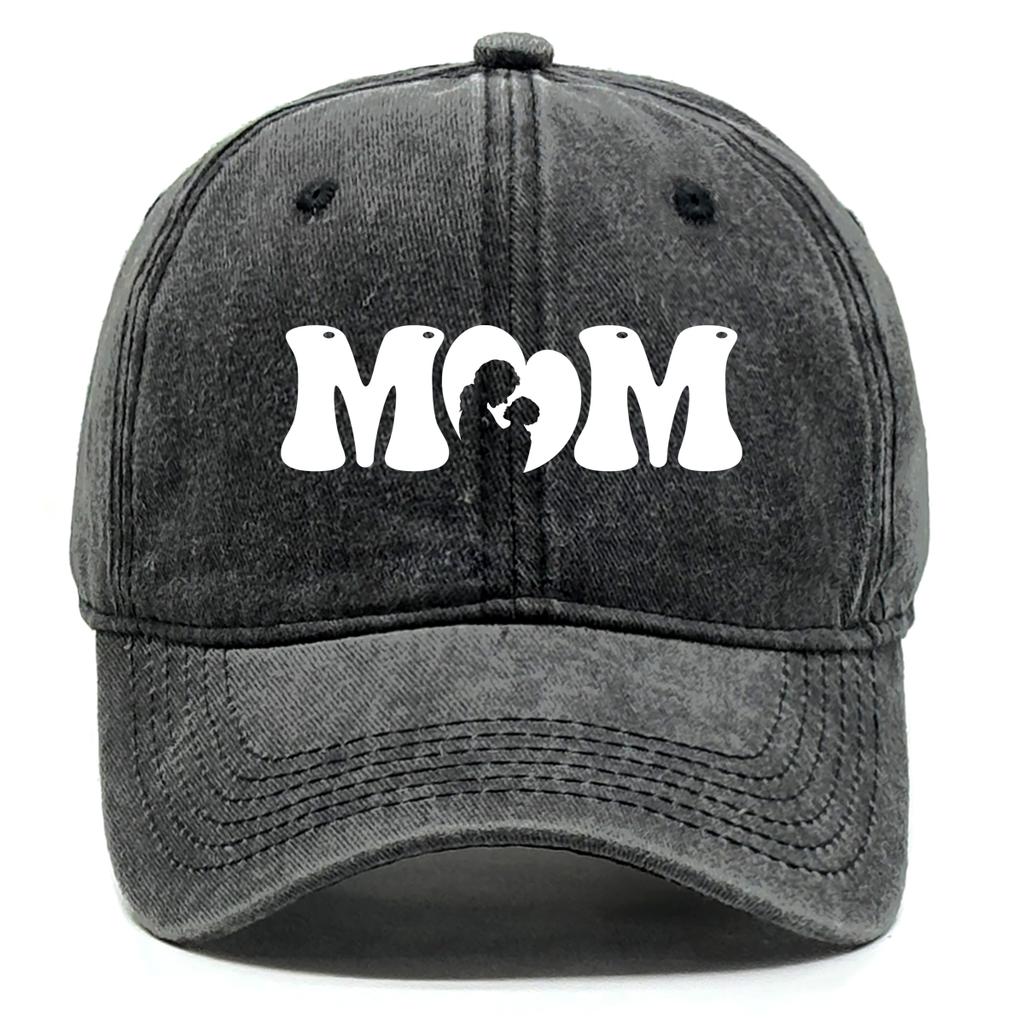 White MOM Printed Snapback Baseball Cap Adjustable Unisex Baseball Hat All Season Unisexs Cap For Casual Wear Travelling Golf