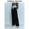 UR 2025 Fall Modern Spliced Straight-Leg Pants with Elastic Tie Waist