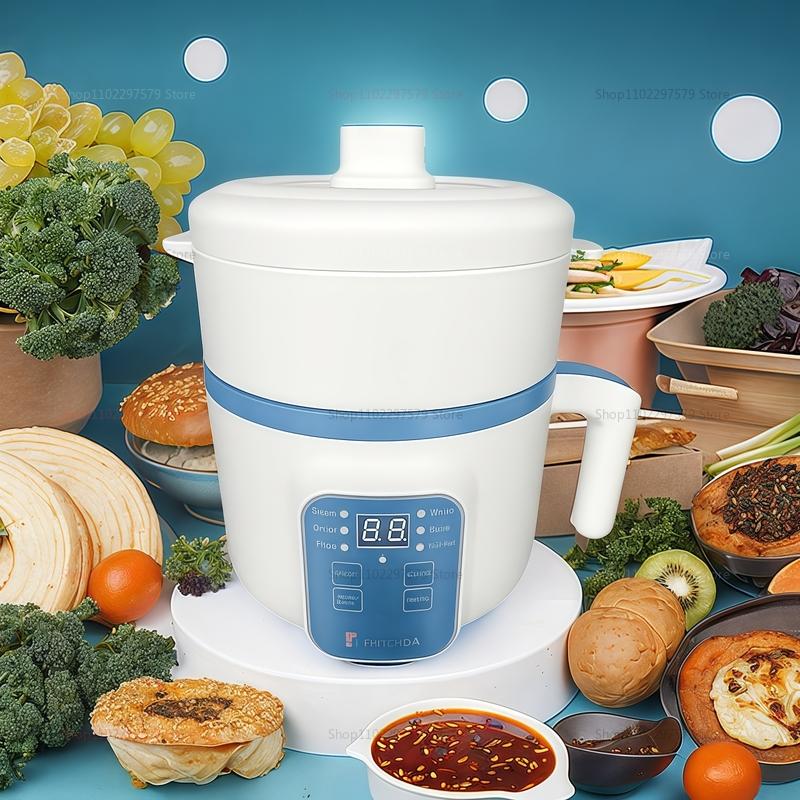 Pentola Elettrica per 1-2 Persone Antiaderente Multifunzionale Cuociriso Zuppa Stufato Uova Elettrodomestico da Cucina