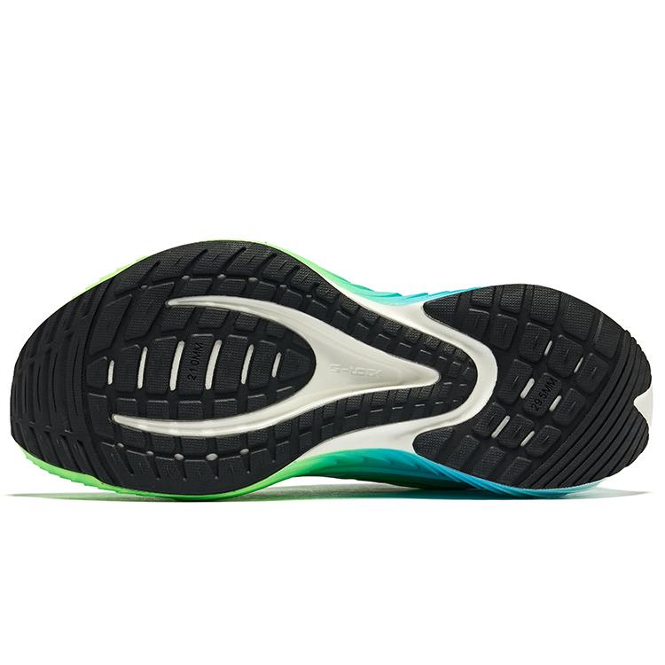 Erke Wu Xing Stable Comfortable Wide Running Shoes Men Sneakers Lime-Green Digital-Blue 51124303148-523