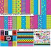 Inkdotpot Pop With Neon Collection Double,Sided Scrapbook Paper Kit Cardstock 12"x12" -16 Pages
