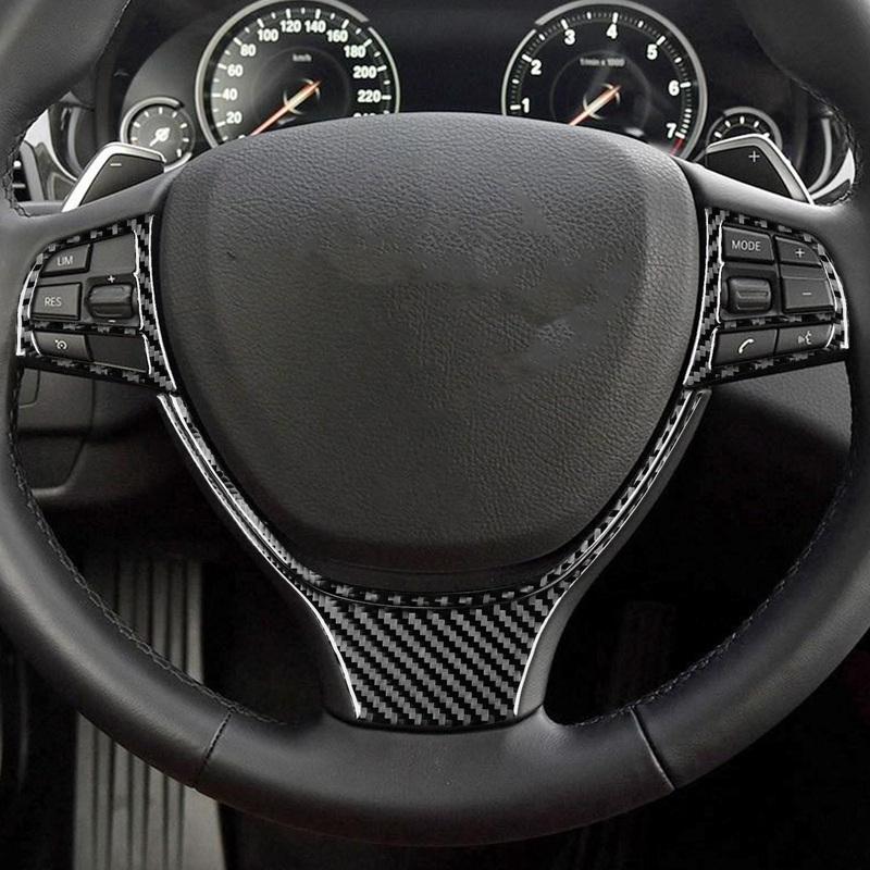 Real Carbon Fiber Car Accessories Driver Wheel Set Panel Cover Soft Sticker For BMW 6 Series/M6 F06 F12 F13 M Sport 2011—2018