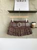 Gonna Mini Slim American Spicy Girl con Stampa Leopardo a Vita Alta per Autunno/Inverno