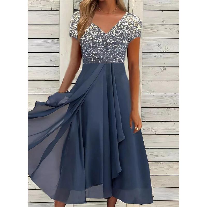 

BITCED Fashion Summer Spring Short Sleeve V-Neck Casual Dresses XXXXXL