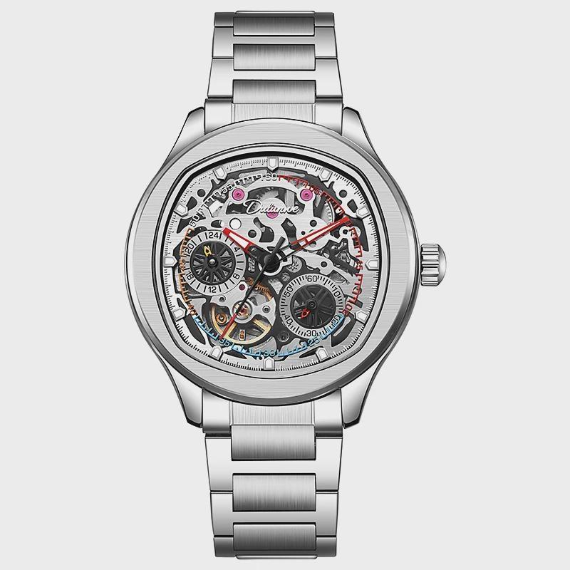 Top-Marke Luxus Skelett Tourbillon Automatische Mechanische Uhr für Herren Sport Vollstahl Wasserdichte Uhren