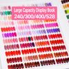 400/528/120 Farben Nagel-Anzeigebuch, Leder-Acryl-Abdeckung, Gel-Nagellack-Anzeige, Farbkarte mit falschen Spitzen und Regal