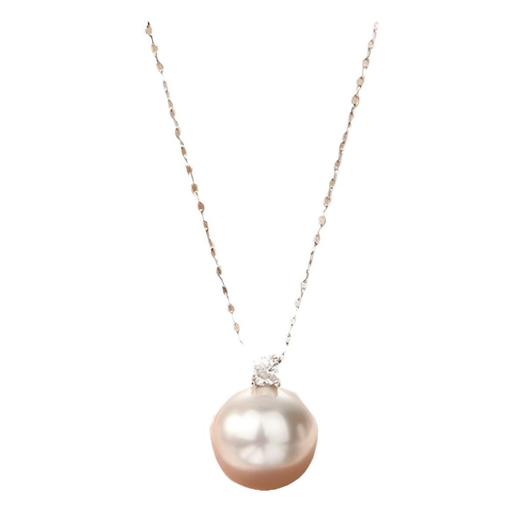 Princess Dai Women's Light Luxury Pearl Necklace with Elegant Design, 10MM Pendant.