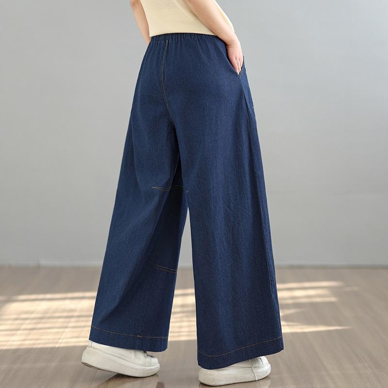 plus size Vintage high waist casual loose Women Spring summer autumn jeans denim wide leg Pants