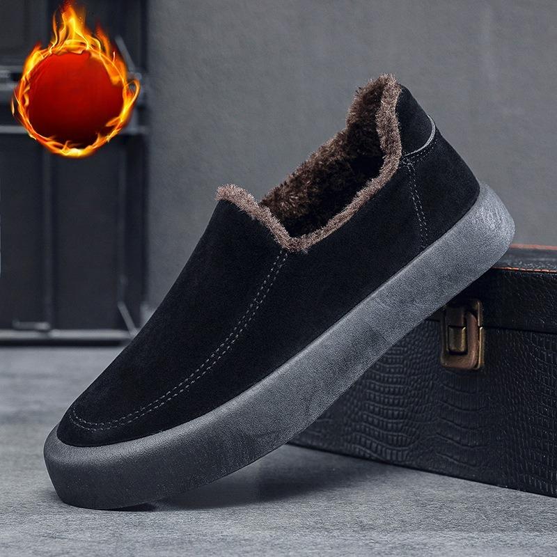 Winter Large Size Warm Padded Men's Soybean Shoes Green Casual Shoes England Wind Trend Men's Shoes Comfortable Trendy Minimalist Versatile Shoes