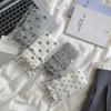 Ballet-style Bow Pile Socks, Women's Mid-calf Socks, Summer Thin Mesh Perforated Polka Dot Socks