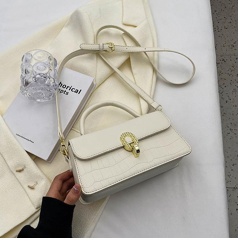 Letnia torba crossbody w cukierkowym kolorze z wyższej półki, modna torebka damska, prosta mała kwadratowa torebka z teksturą skóry, nowa torebka do noszenia na co dzień