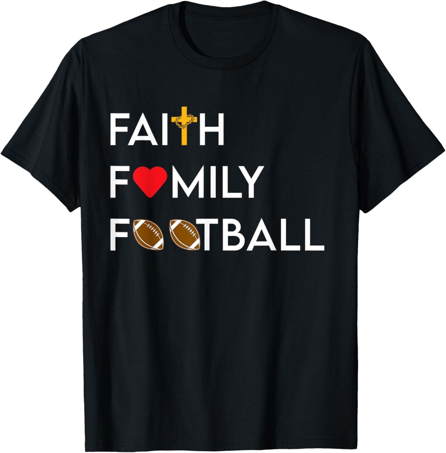 Faith Family Football - Novelty Graphic Gift Apparel T-Shirt S разноцветный