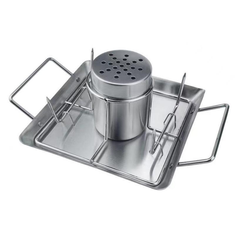 Camping Thick Forked Chicken Grille, Roasted Chicken Plate, Stainless Steel Square Beer Chicken Plate