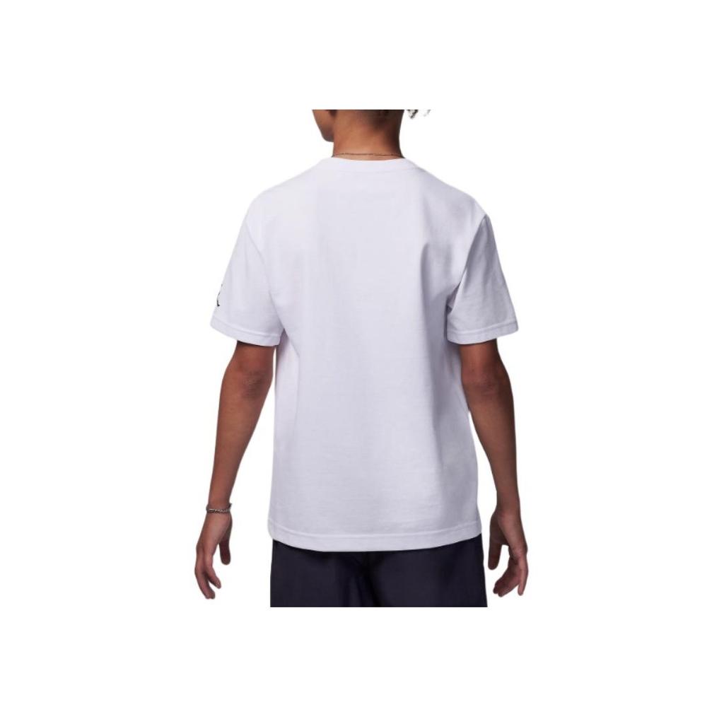 Jordan T-Shirt Air Solid Color Soft Comfortable Casual Sports Short Sleeve Kids Tops White HF2321-100