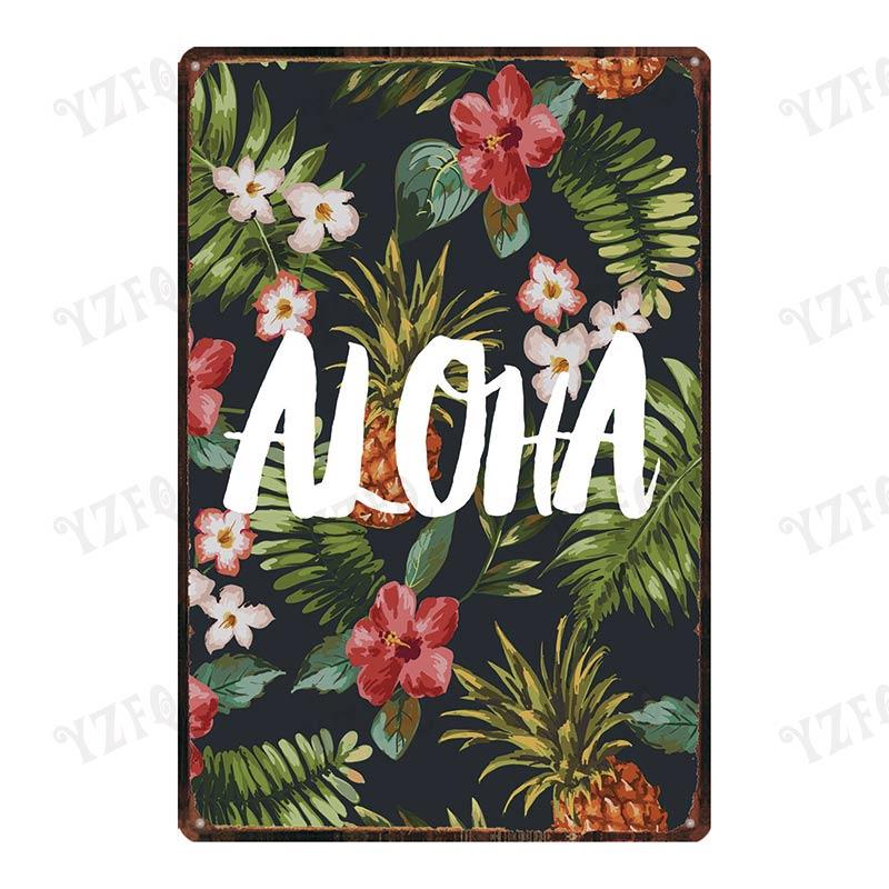 

Aloha Vintage Tin Sign Metal Plates For Wall Art Retro Home Living Room Decor Poster 30X20CM DU-4007A 20x30cm（7.8x11.8inch）