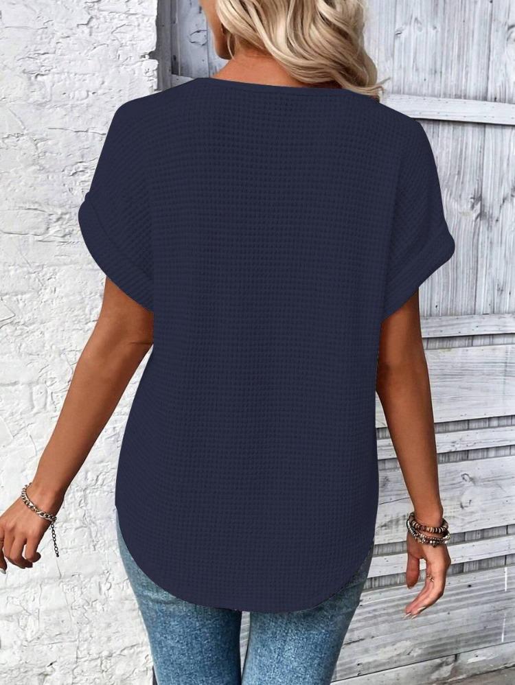 Wiosna Lato Damska Moda T-Shirt Europejski Amerykański Modny Kolekcja Krótki Rękaw Koronkowe Szycie