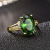 Sace Gems Klassischer Luxus Der ovale grüne Zirkon Ring Damen Schmuck Hochzeitsversprechen Party Geschenk