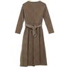 Max MaraWEEKEND 56260523 Brown Gun Club Check Ribbon One Piece Dress XS BrownUsed