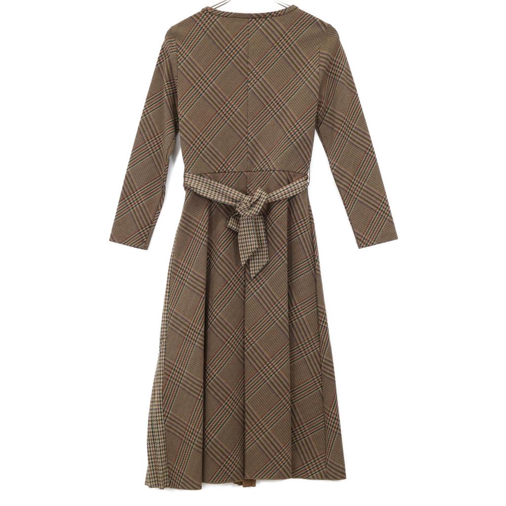 Max MaraWEEKEND 56260523 Brown Gun Club Check Ribbon One Piece Dress XS BrownUsed