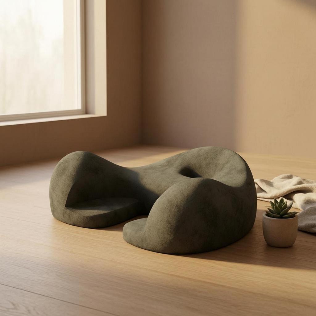 Meditation Cushion Memory Foam Contoured Seat Pillow Floor Lounger Chair