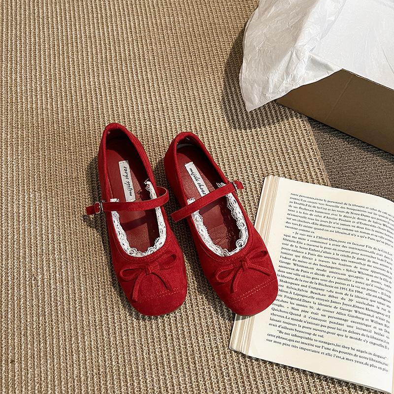 The inner height is increased by 3cm, gentle fairy style, versatile spring and summer soft sole, retro Mary Jane shallow mouth single shoes, the i