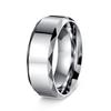 New European and American Popular Jewelry 8mm Men's Titanium Steel Ring, Carved Multi-faceted Edge Ring