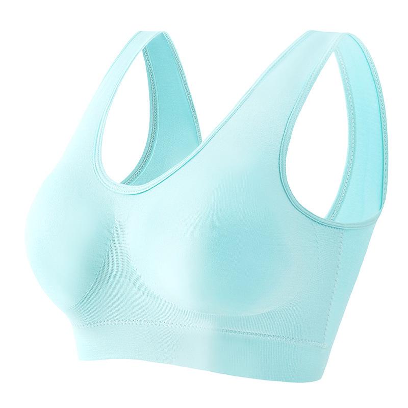Bezszwowy biustonosz sportowy damski: Bez fiszbin, krzyżowy krój na plecach, idealny do jogi, biegania i fitnessu, dostępny w dużych rozmiarach
