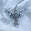 Angel Crossed Necklace Women Sweater Chain Female Hip-hop Non-fading Jewelry