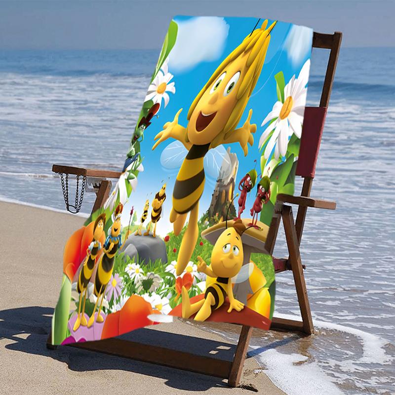 Proof Beach Towel with a Maya the Bee Pattern - Soft,absorbent,quick-drying,machine Washable - Perfect for Swimming,camping,bathing