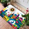 1PC Castle Pattern Kitchen Rugs Non-Slip Home Door Mats Pop Design Bathroom Rug Bath Mat Carpet for Home Sink Laundry Decor