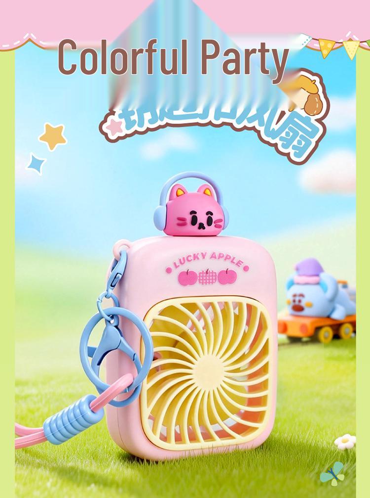 Dopamine Cartoon USB Rechargeable Silent Mini Handheld Fan with Long Battery Life
