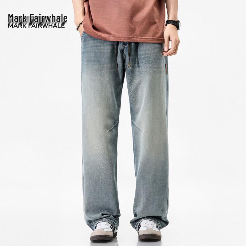 Mark Fairwhale Men's Tencel Lyocell Loose Straight Jeans