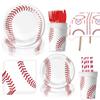 54pcs White Baseball Themed Party Paper Tray Banner Tablecloth Party Decoration Set Party Supplies Gathering Decoration